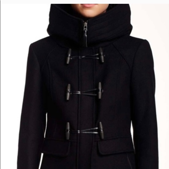 Mackage black wool Zandra toggle hooded jacket size XS - Picture 8 of 16